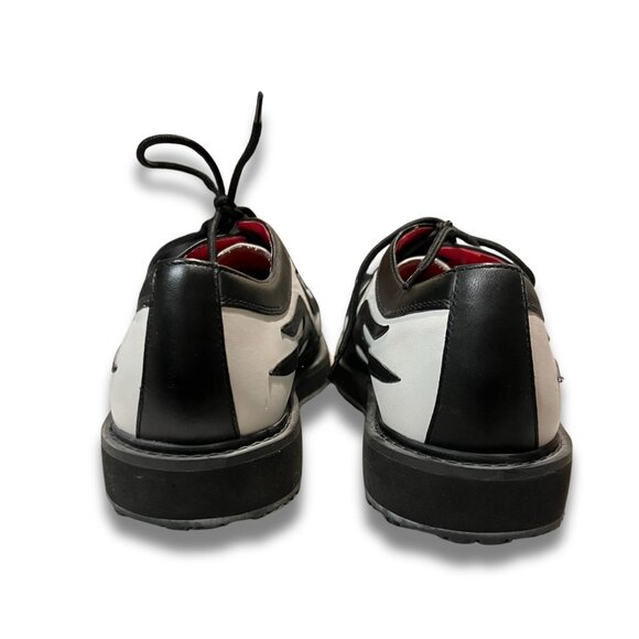 George Esquivel Black & White Flame Leather Shoes Size 9.5 - Picture 5 of 8
